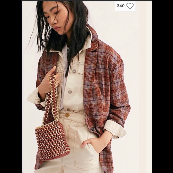Free People Jackets & Blazers - NWT $148 Free People Simply Plaid Blazer Jacket M